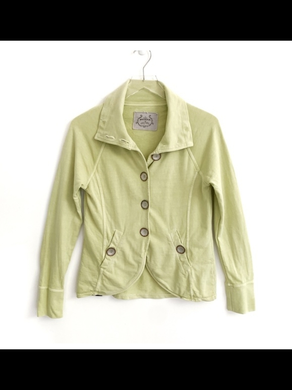 Prana Light Green Women's Parissa Terrycloth Button Jacket
